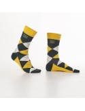 Yellow men\'s socks with the inscription SM19 - Online store - Boutique